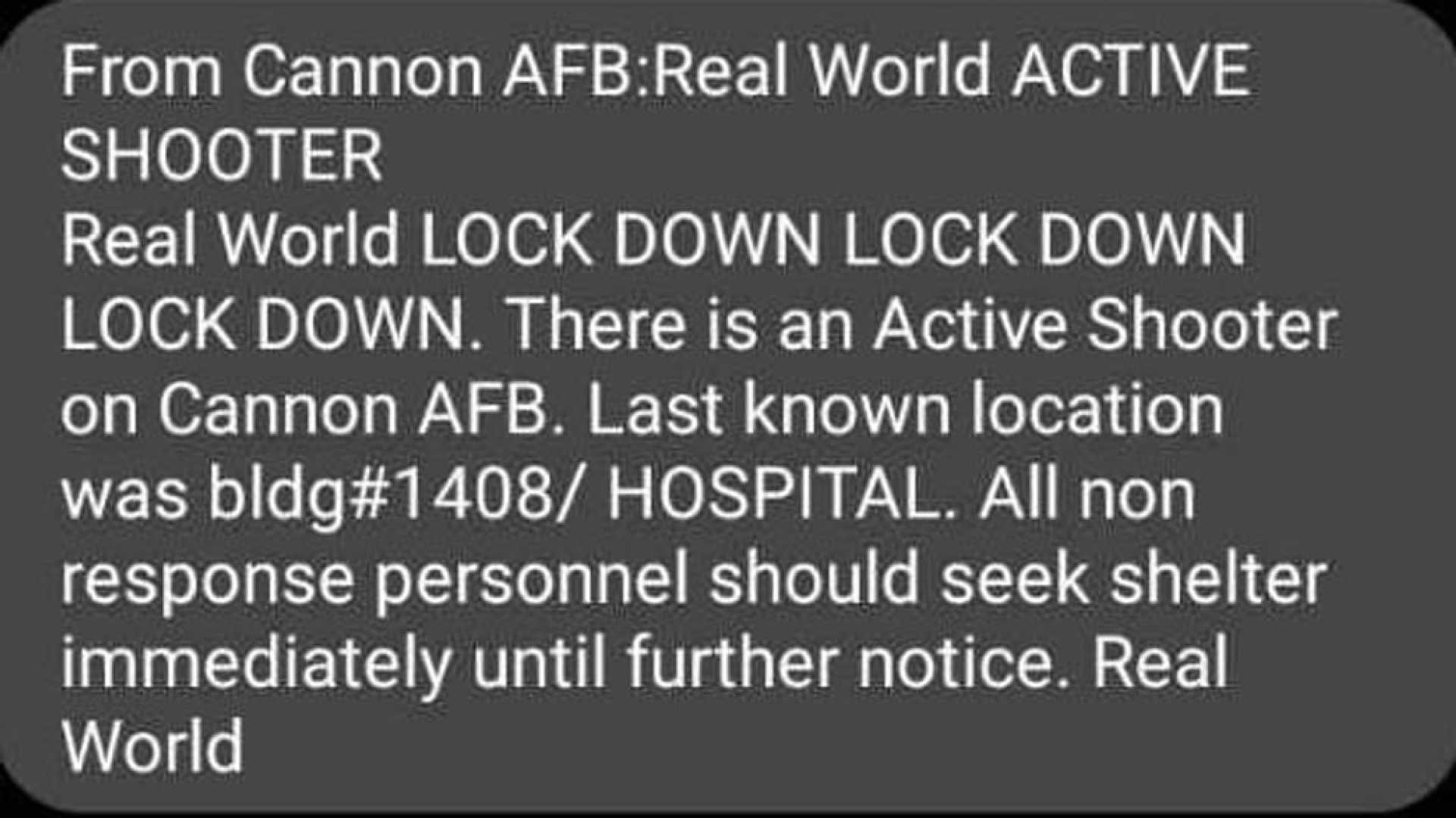 Cannon Air Force Base Active Shooter Alert
