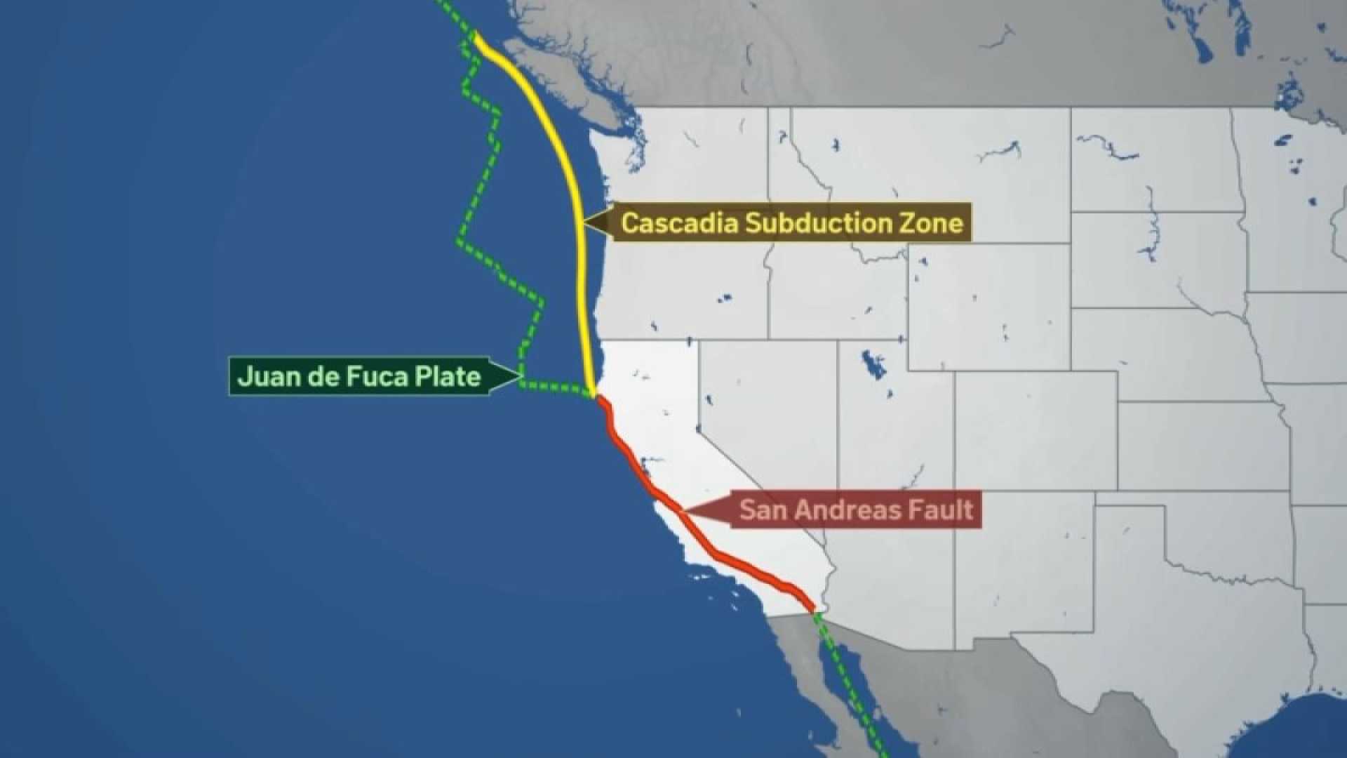 Cascadia San Andreas Faults Earthquake Study
