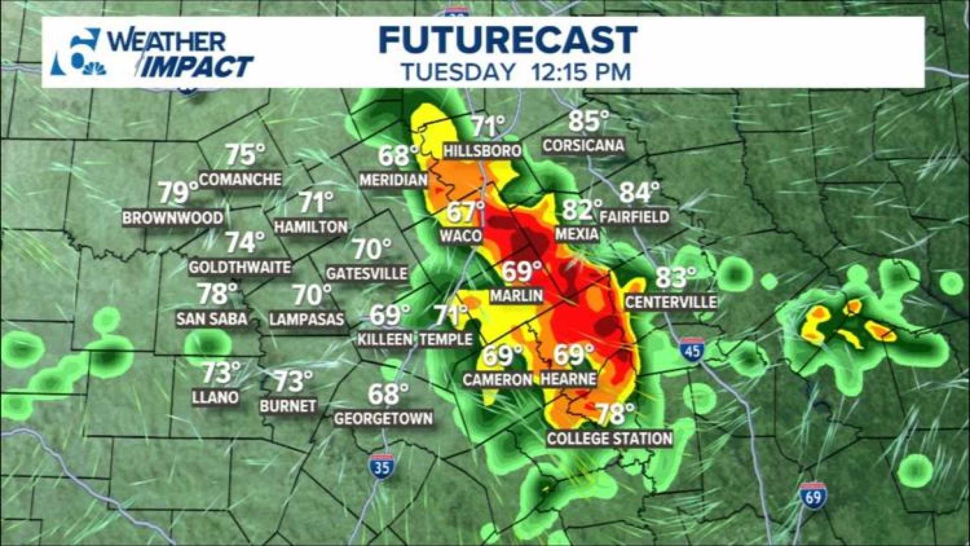 Central Texas Thunderstorms Forecast
