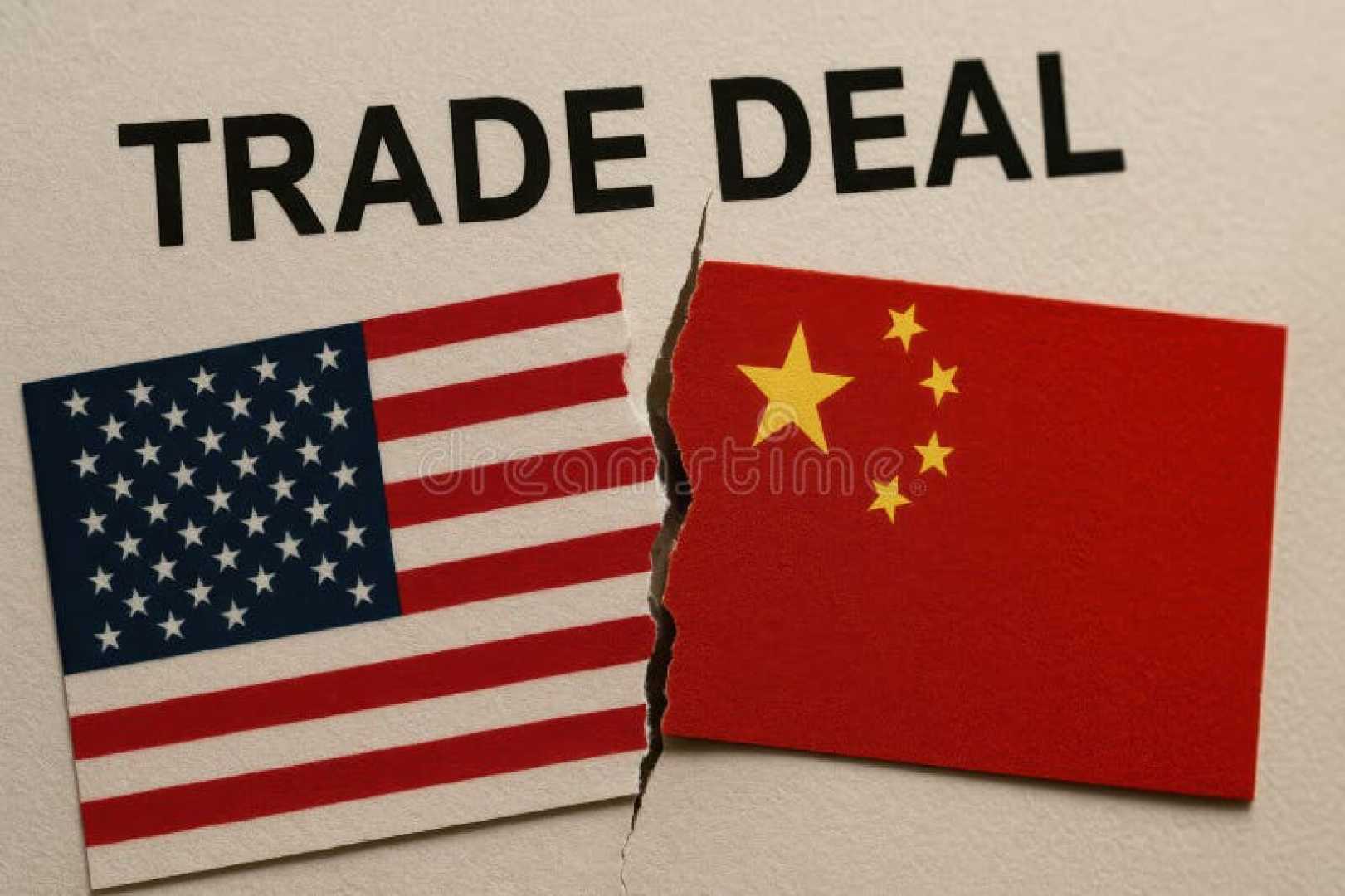 China U.s. Trade Tensions Flags