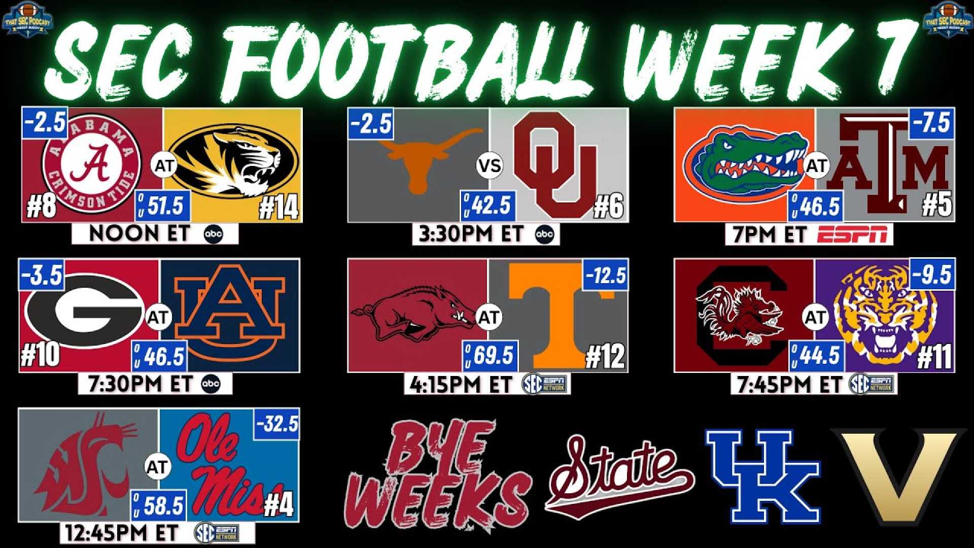 College Football Sec Week 7