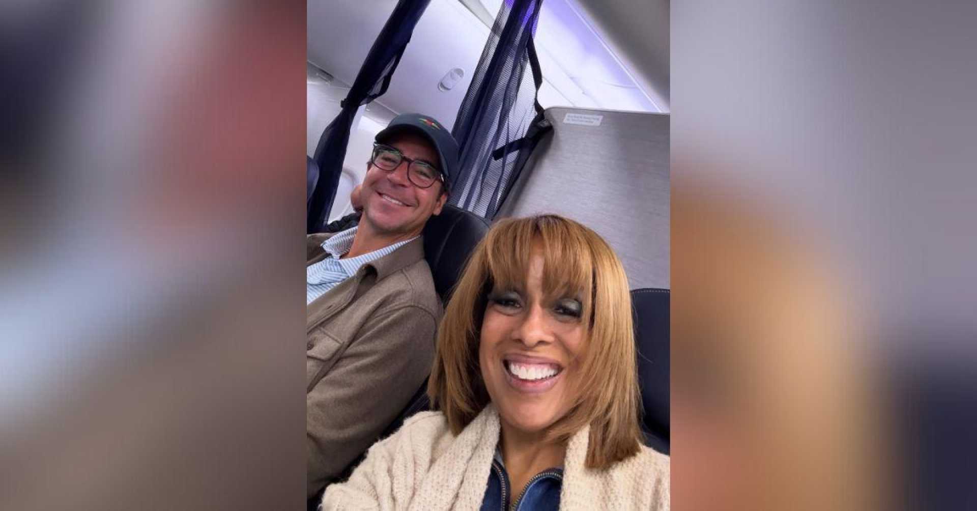 Gayle King Jesse Watters Flight Selfie