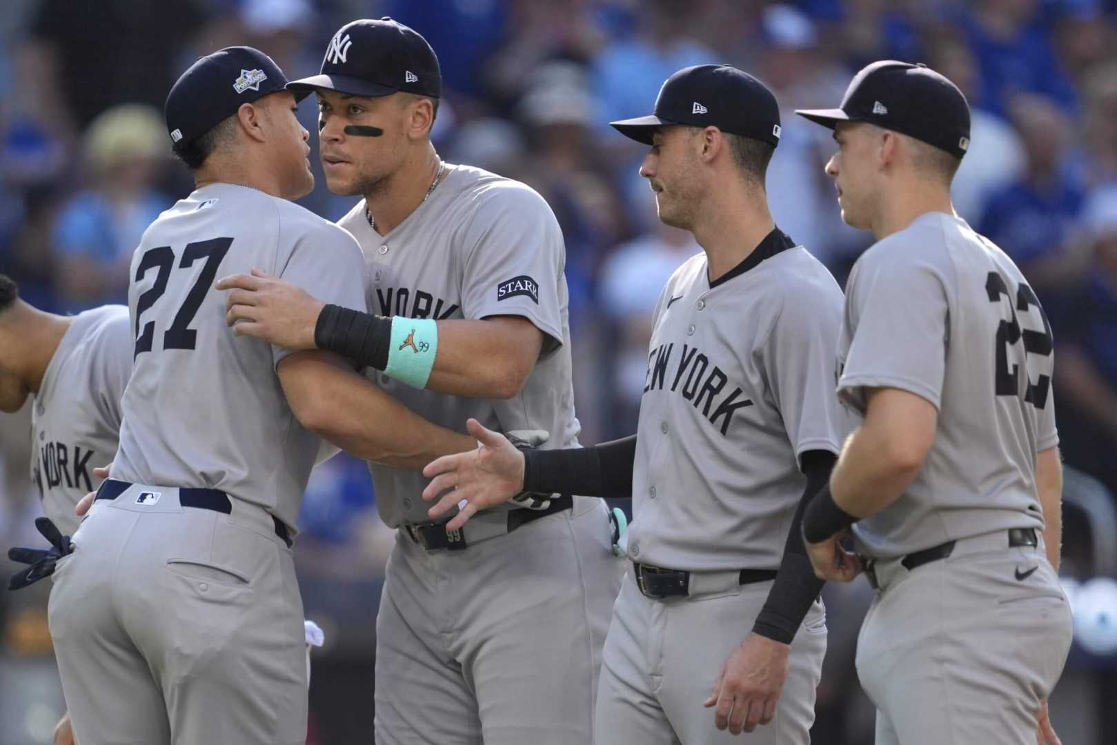 Giancarlo Stanton Yankees Clubhouse Postseason