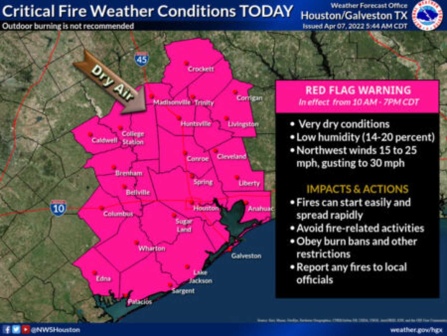 Houston Drought Conditions And Wildfire Risk