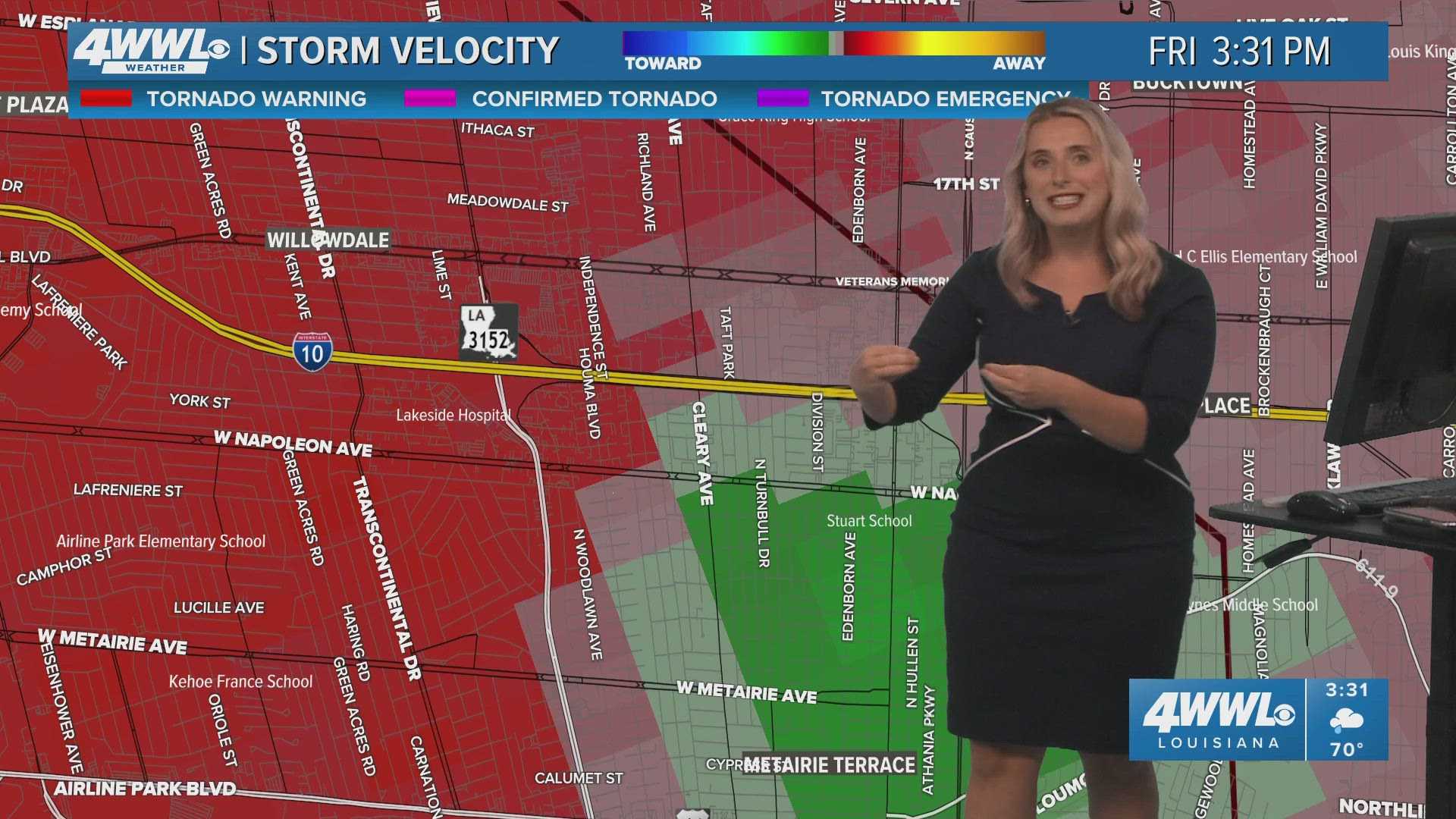 Jefferson Parish Tornado Warning