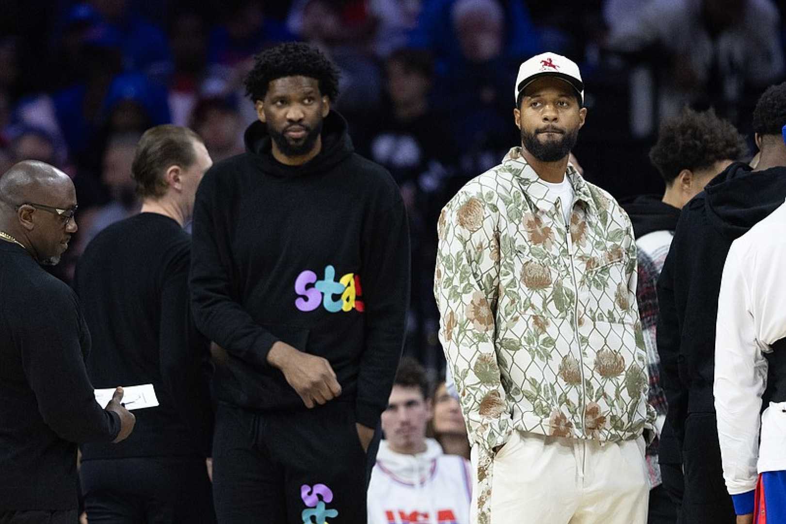 Joel Embiid And Paul George Practice
