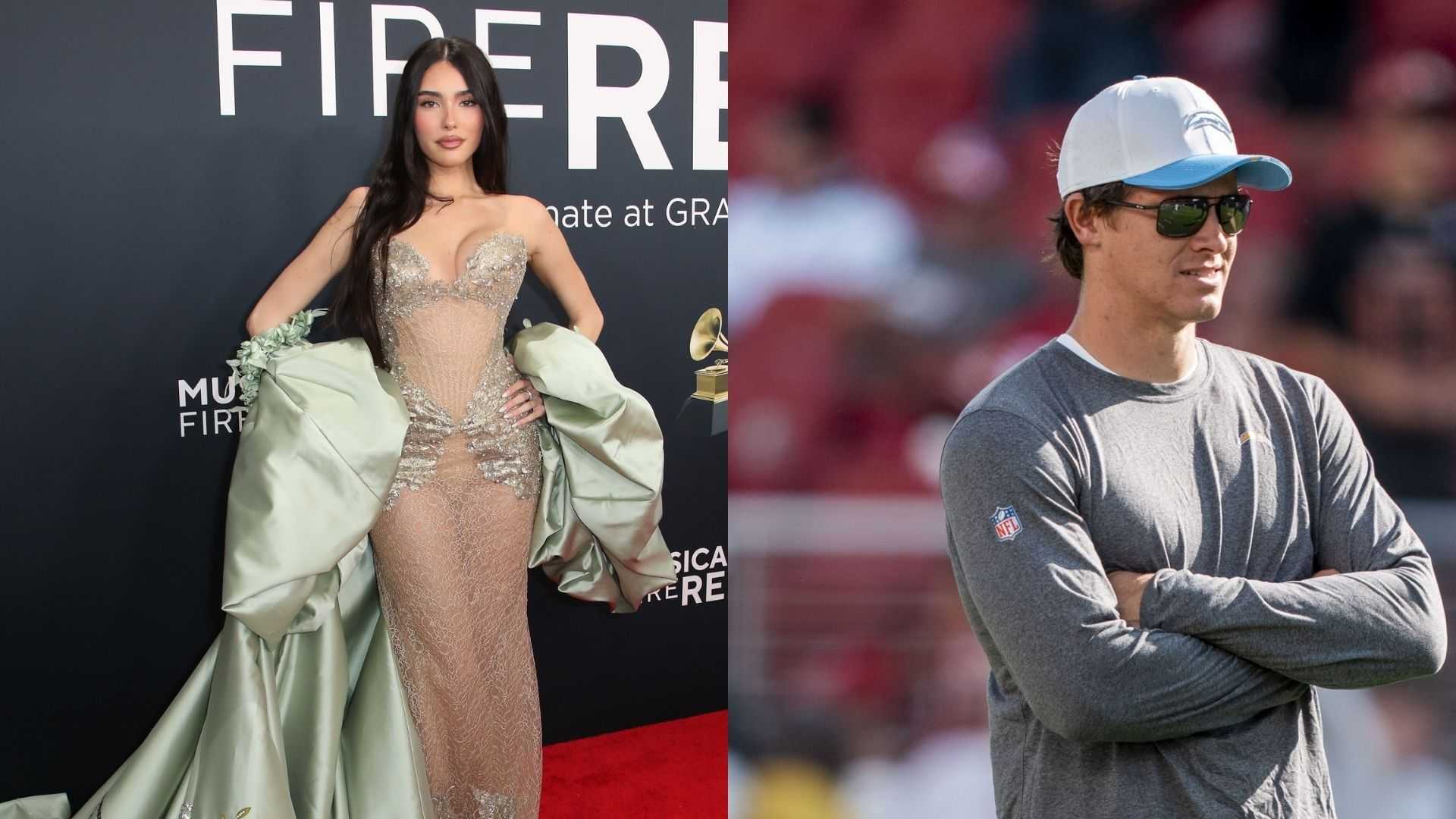 Justin Herbert Madison Beer Sideline Appearance