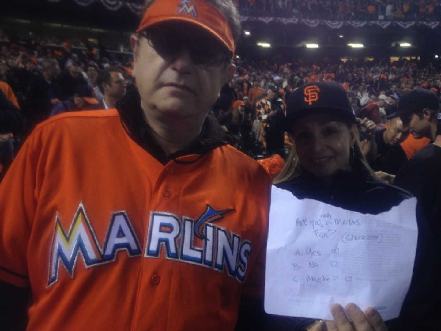 Marlins Man Fan At Baseball Game