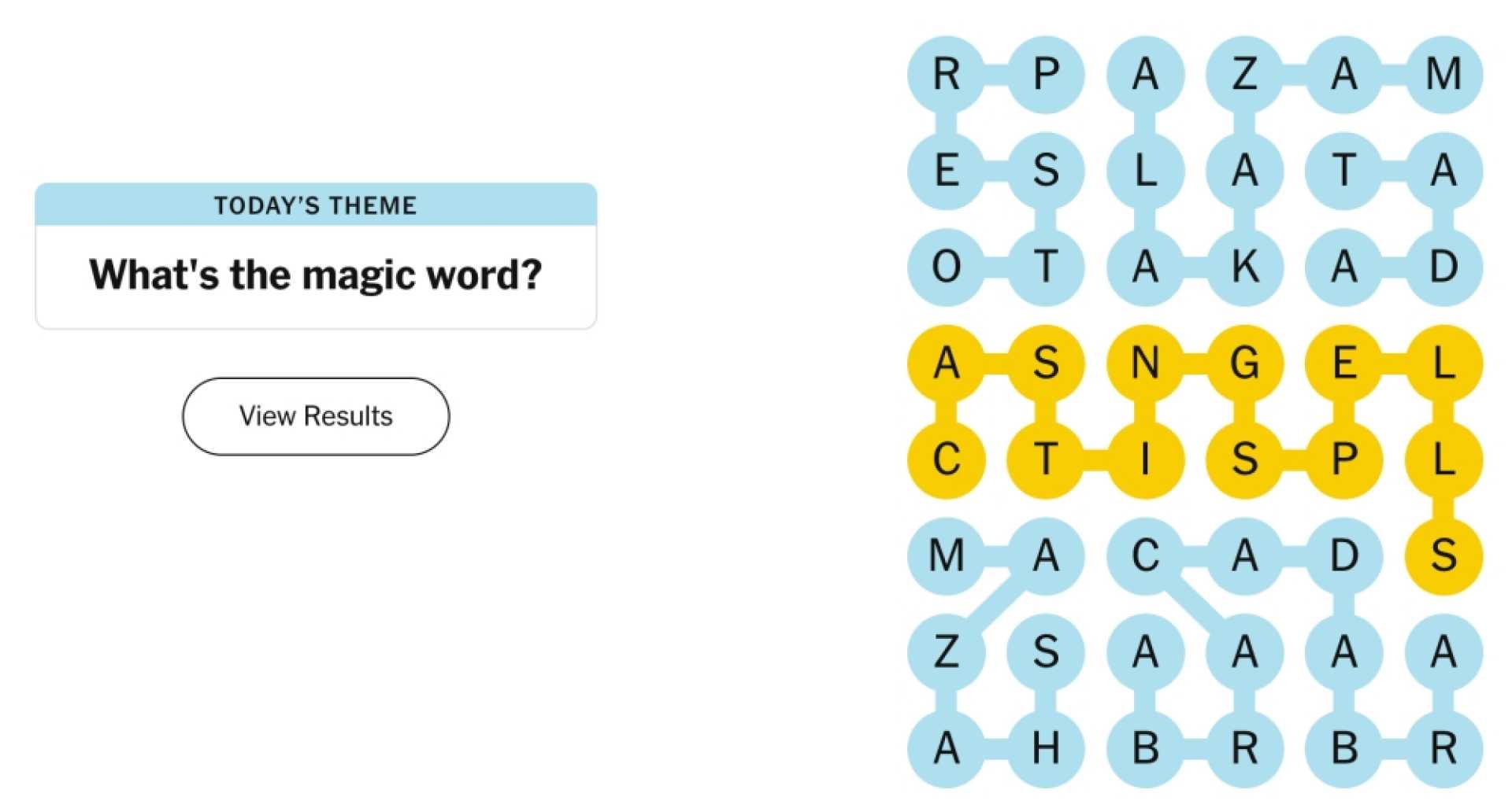 New York Times Strands Puzzle Magic Theme