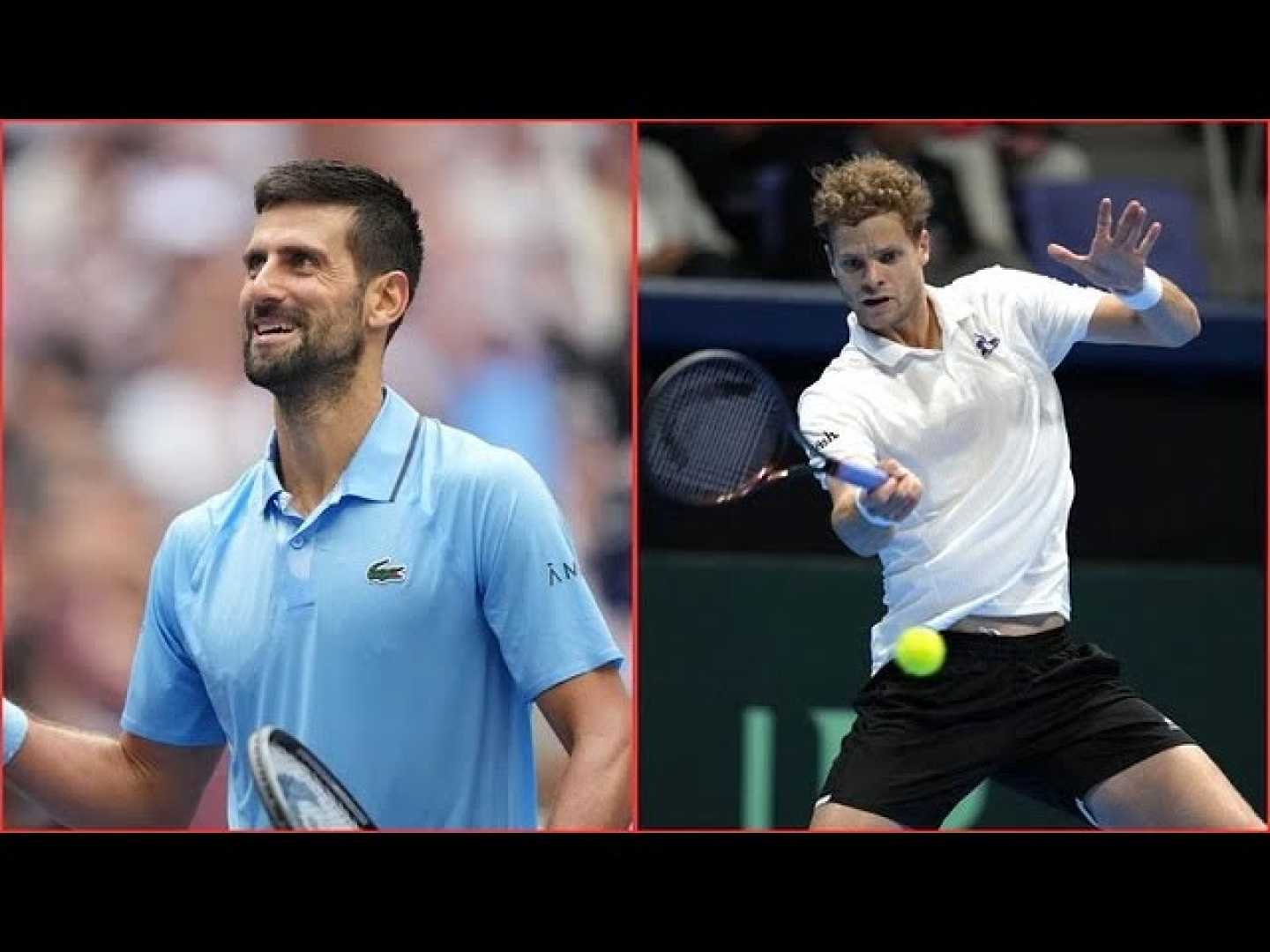 Novak Djokovic And Yannick Hanfmann Tennis Match