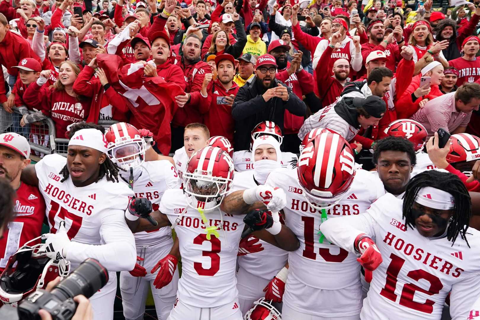Ohio State Football Team And Indiana Hoosiers Victory