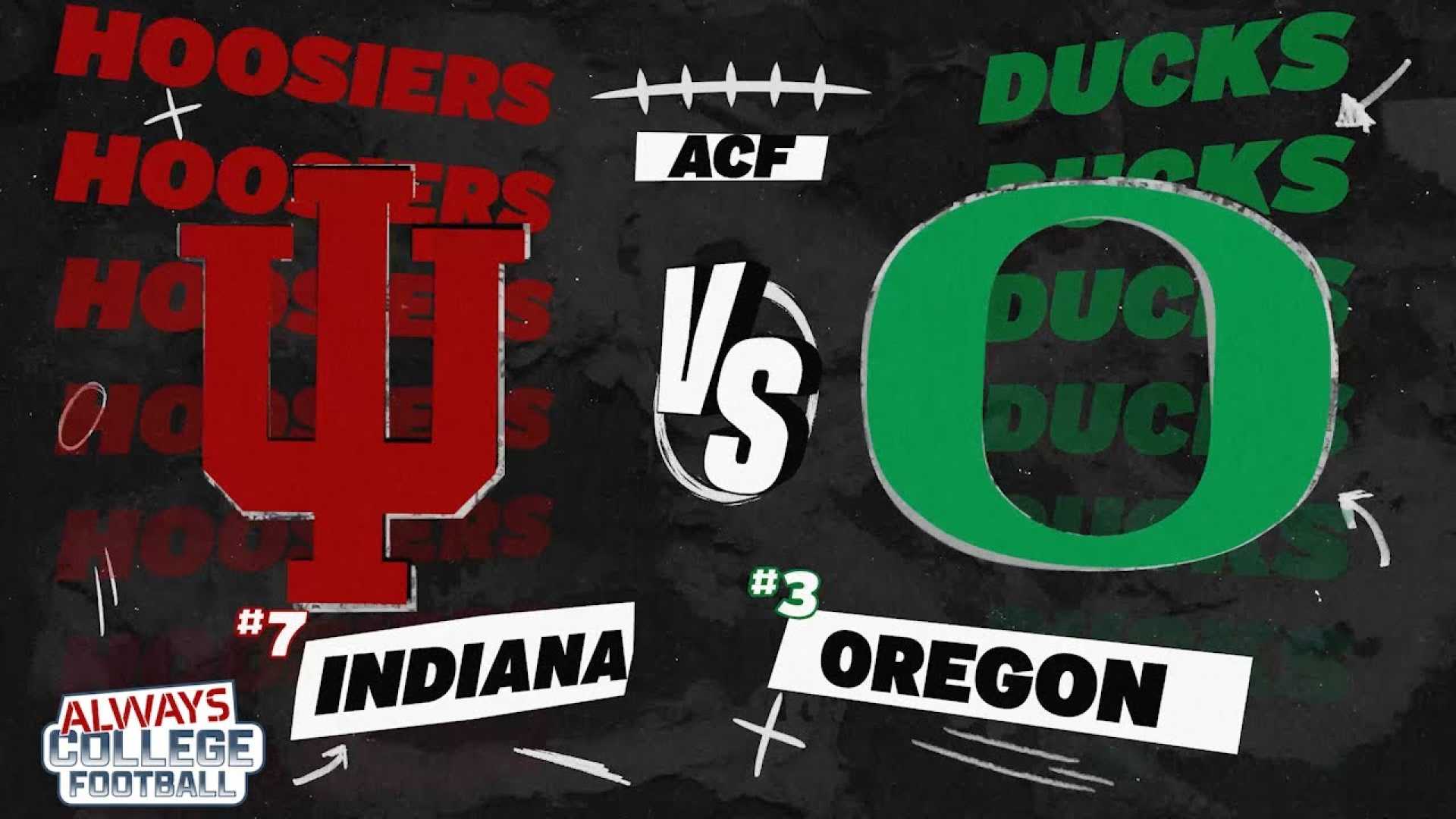 Oregon Ducks Indiana Hoosiers Football Matchup