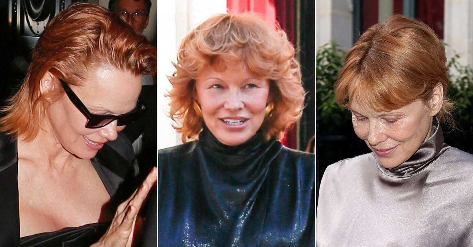 Pamela Anderson Red Hair Paris Fashion Week