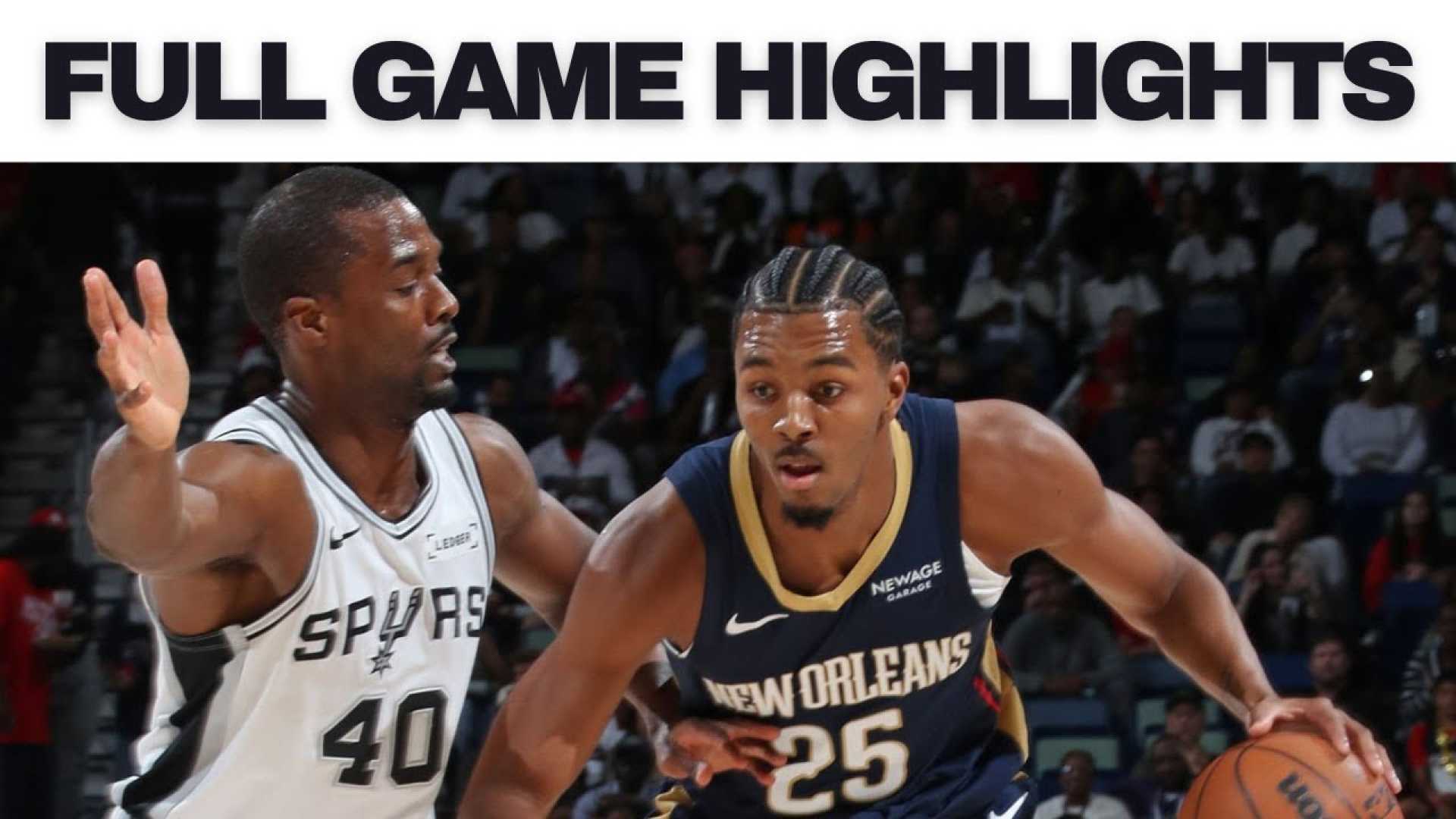Pelicans Vs Spurs Nba Game Highlights