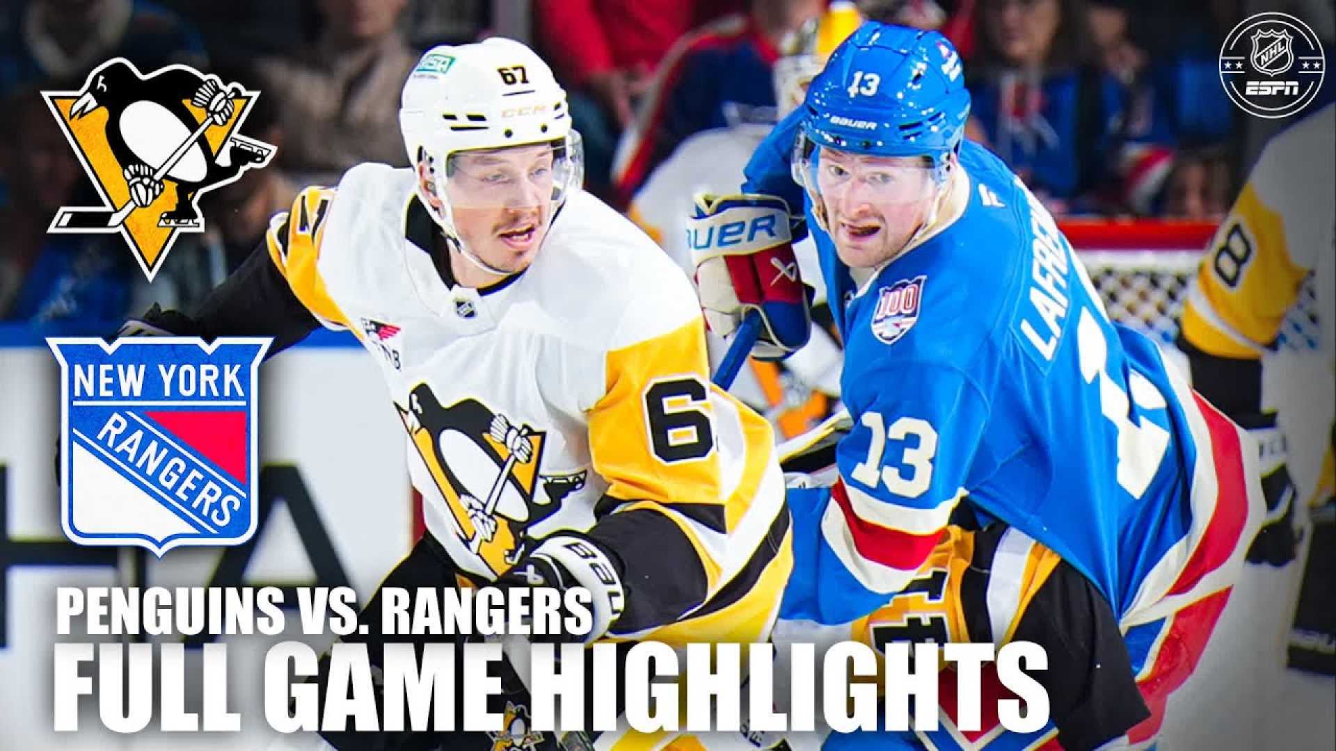 Pittsburgh Penguins New York Rangers Hockey