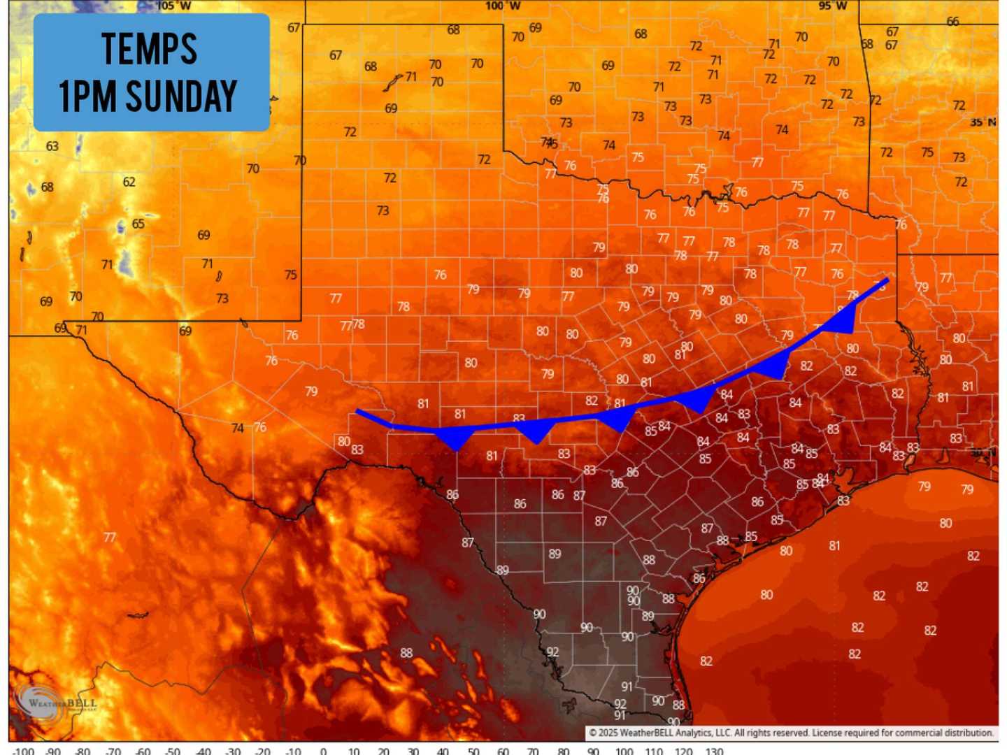 San Antonio Cold Front Weather Forecast