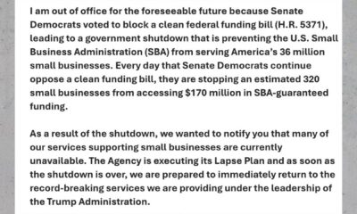 Sba Furloughs Government Shutdown Democrats