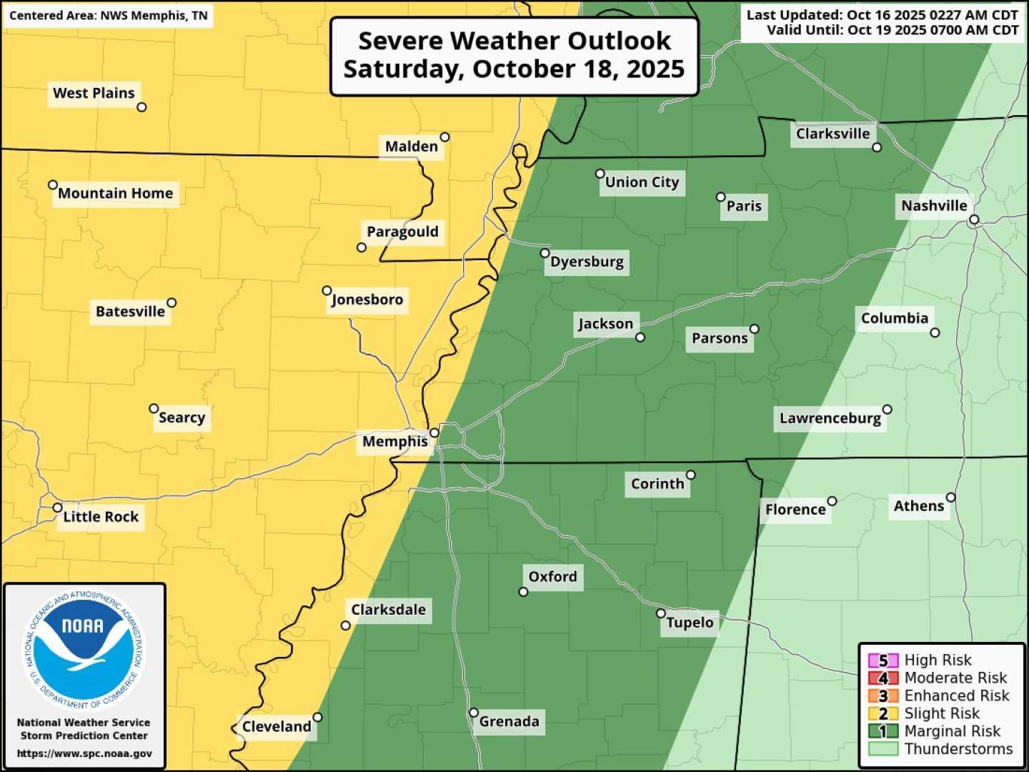 Severe Weather Memphis October 2025