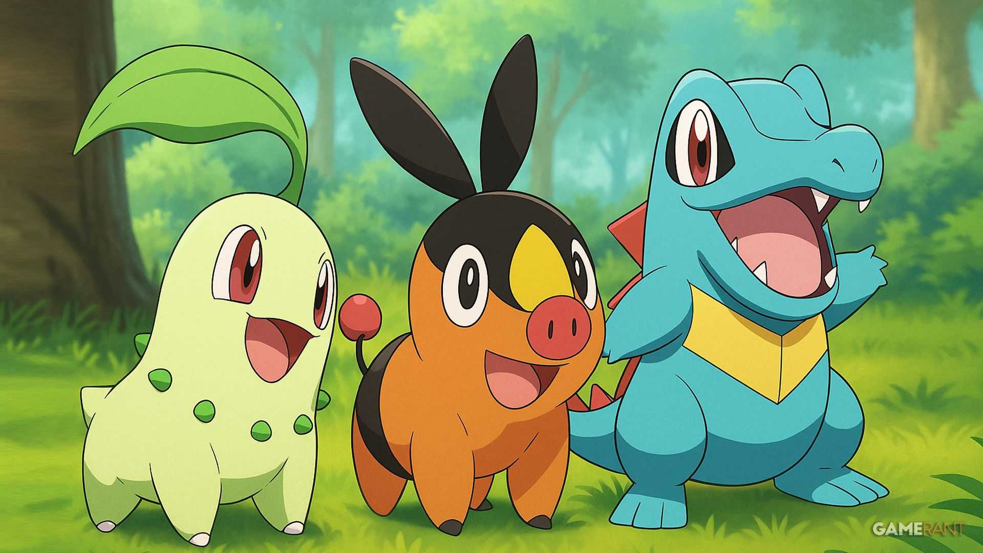 Starter Pokémon Chikorita Tepig Totodile