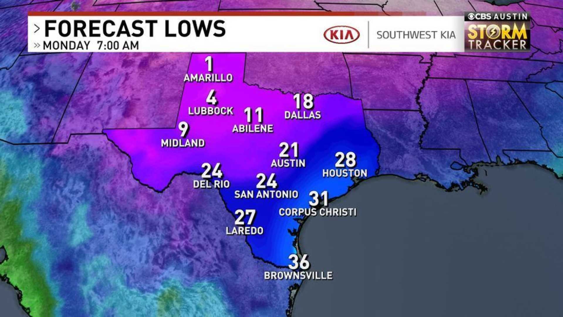 Texas Cold Front Weather Update