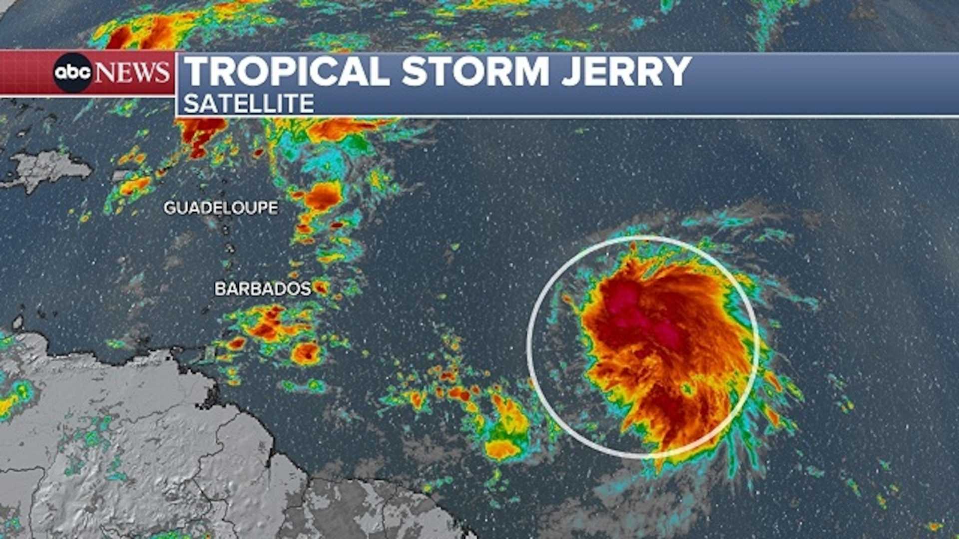 Tropical Storm Jerry Satellite Image