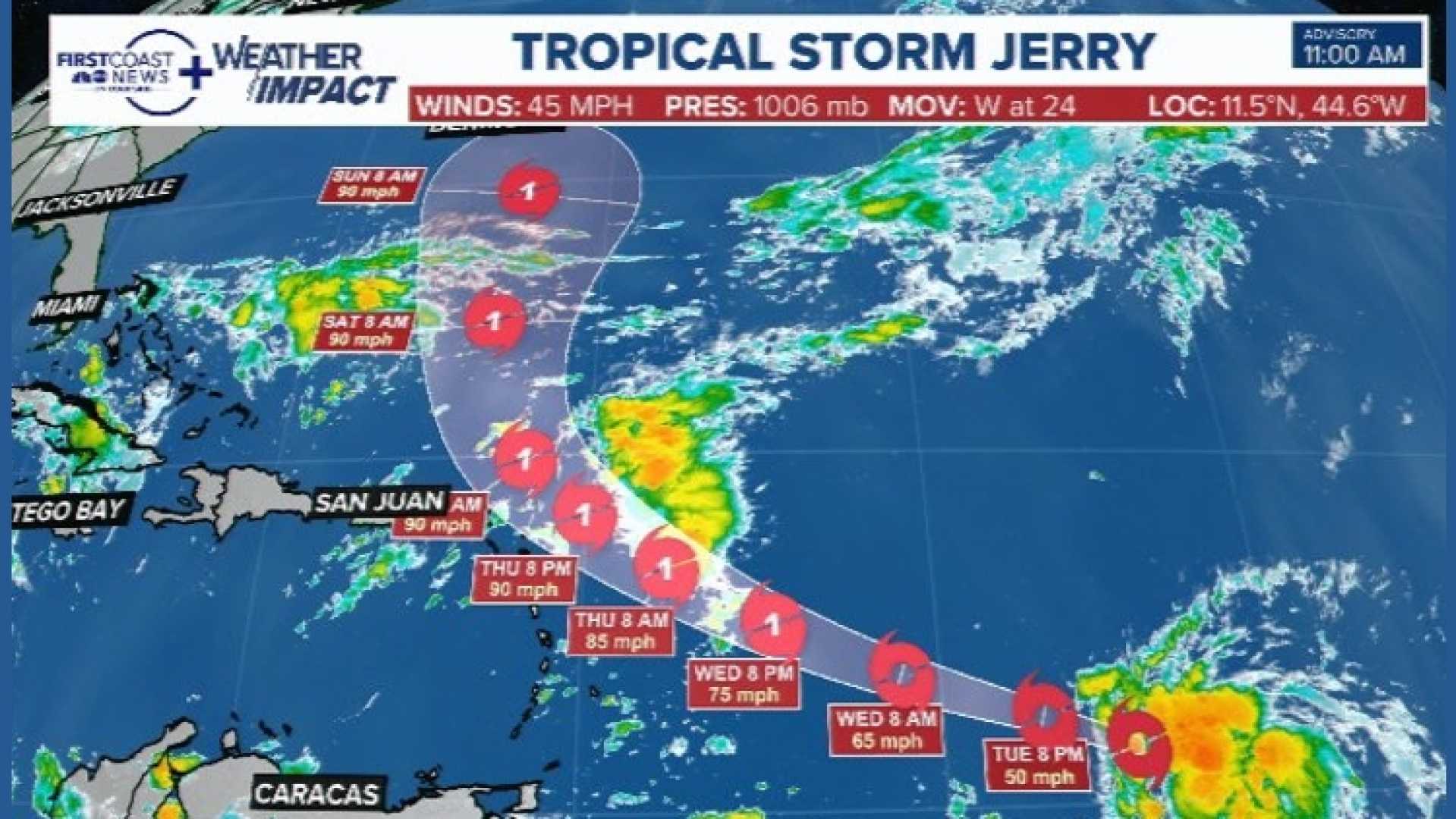 Tropical Storm Jerry Weather News