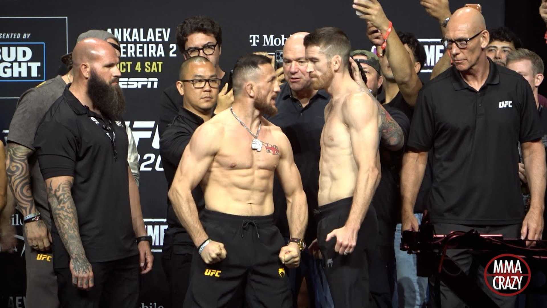 Ufc 320 Dvalishvili Sandhagen Face Off