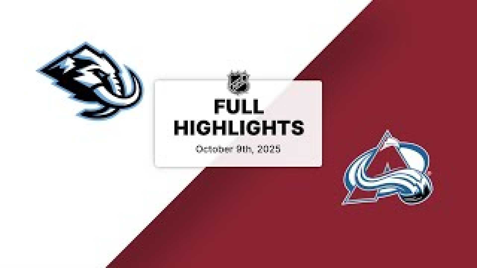 Utah Mammoth Colorado Avalanche Matchup Highlights