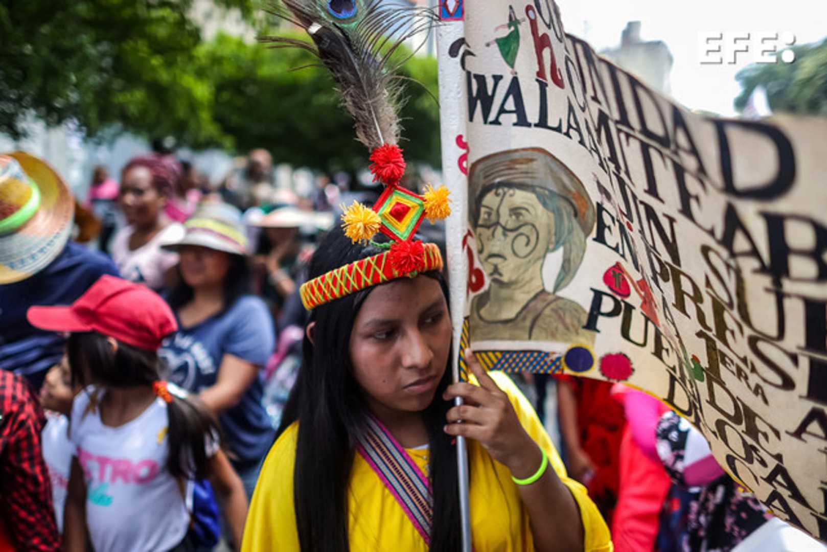 Venezuela Indigenous Resistance Day Protest