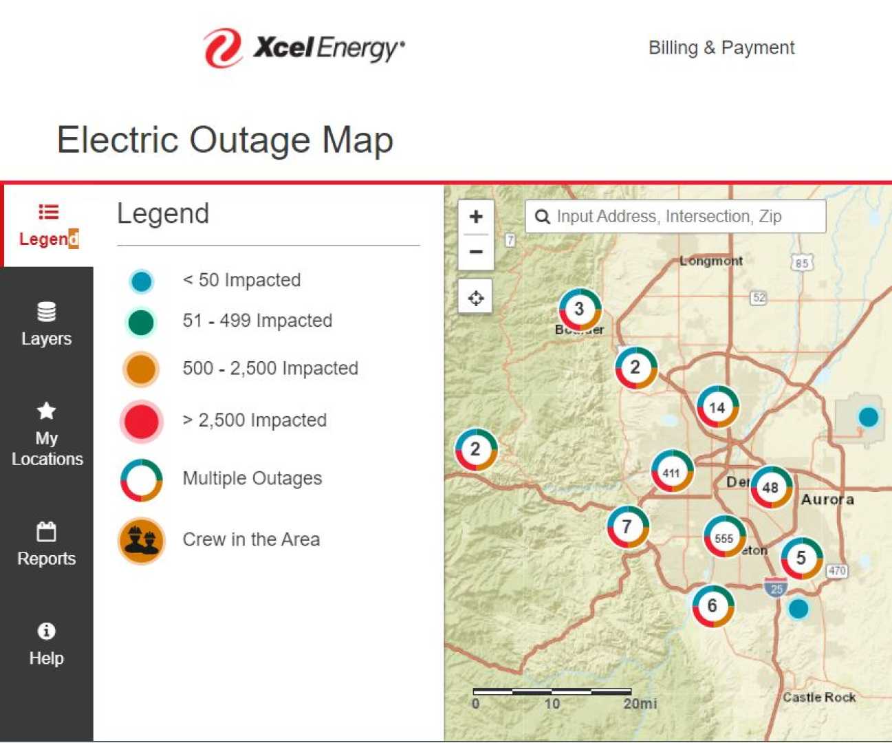 Xcel Energy Colorado Power Outages