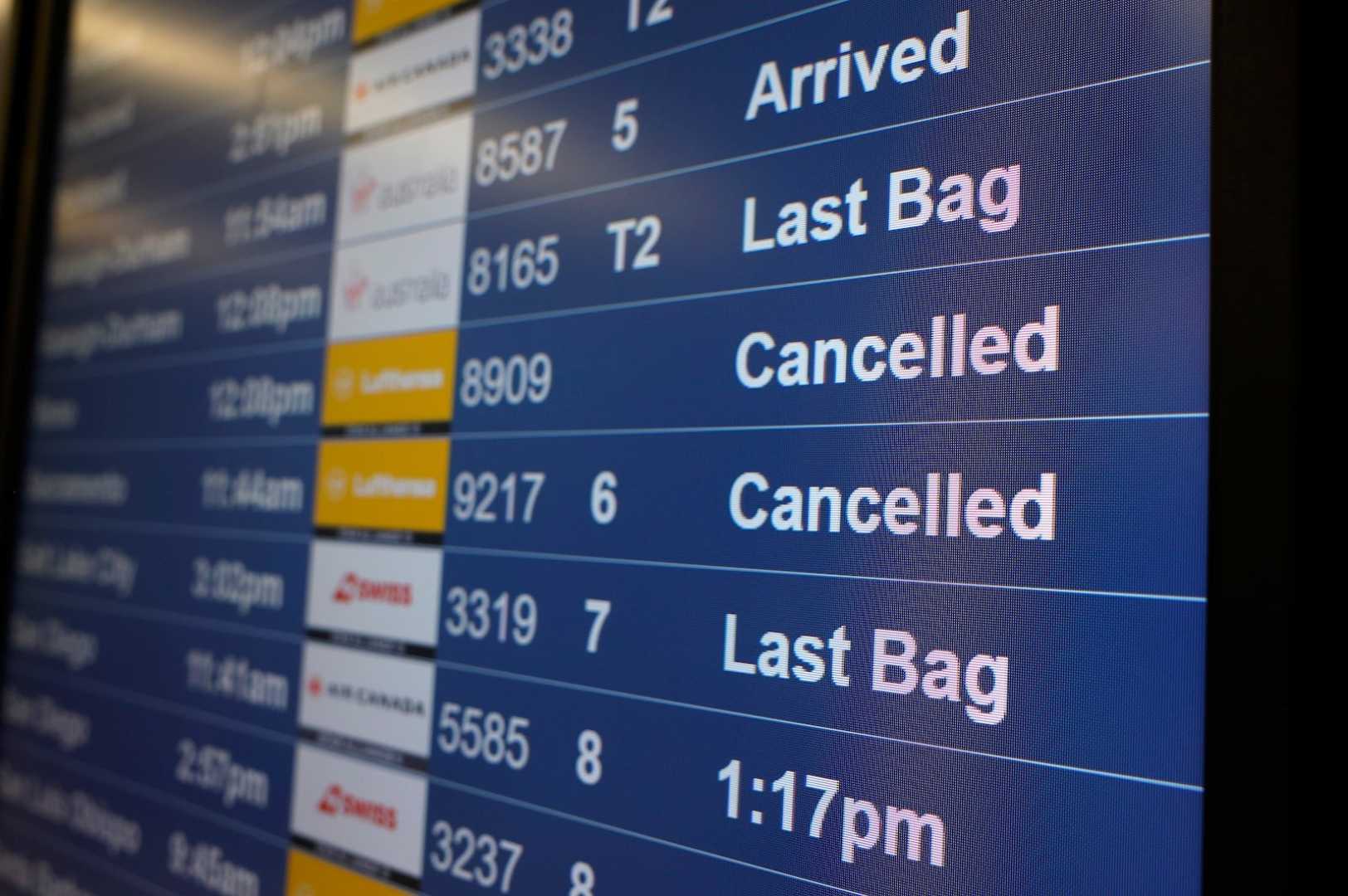 Airport Disruptions Flight Cancellations