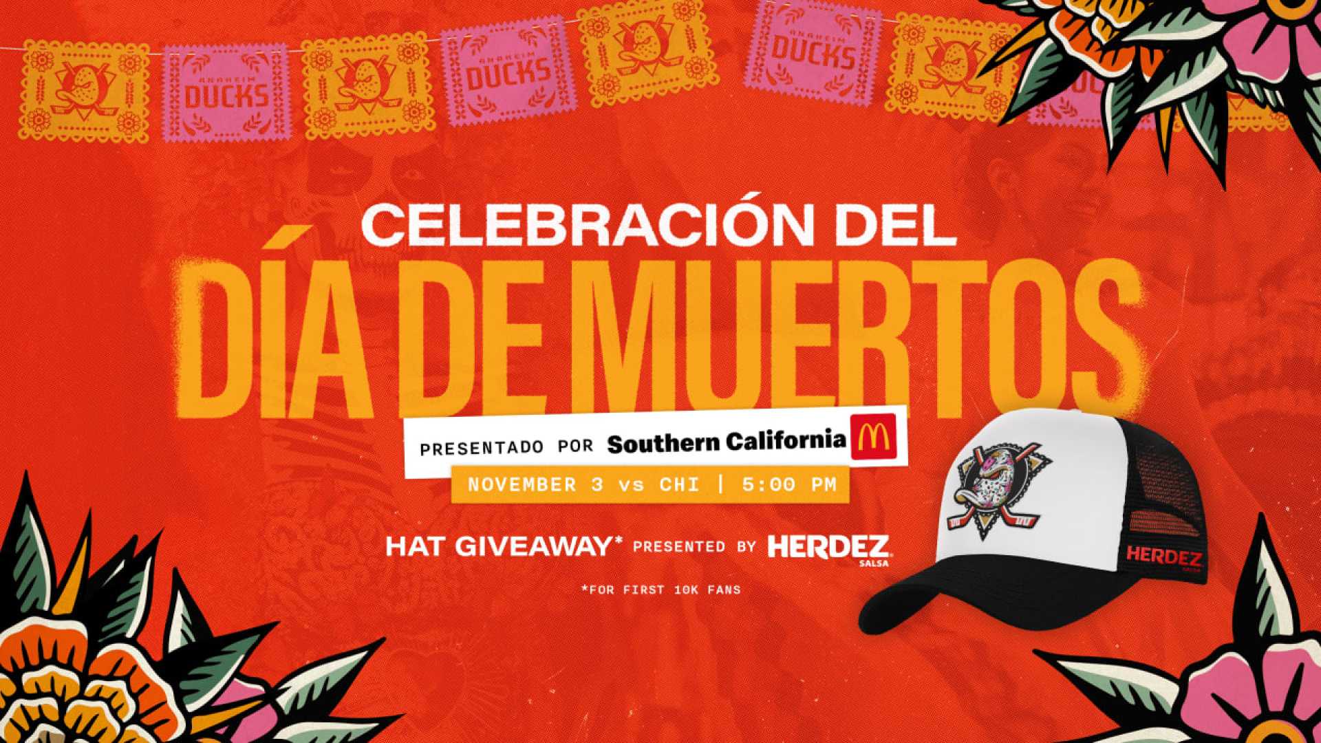 Anaheim Ducks Día De Muertos Celebration