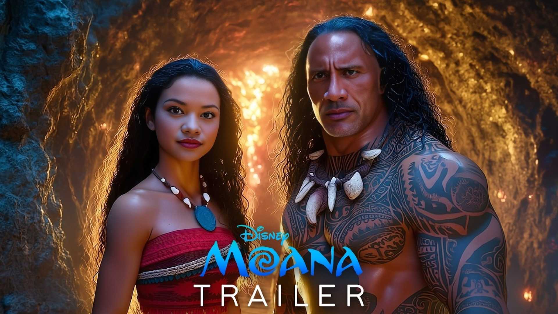 Catherine Laga'aia Dwayne Johnson Moana Trailer
