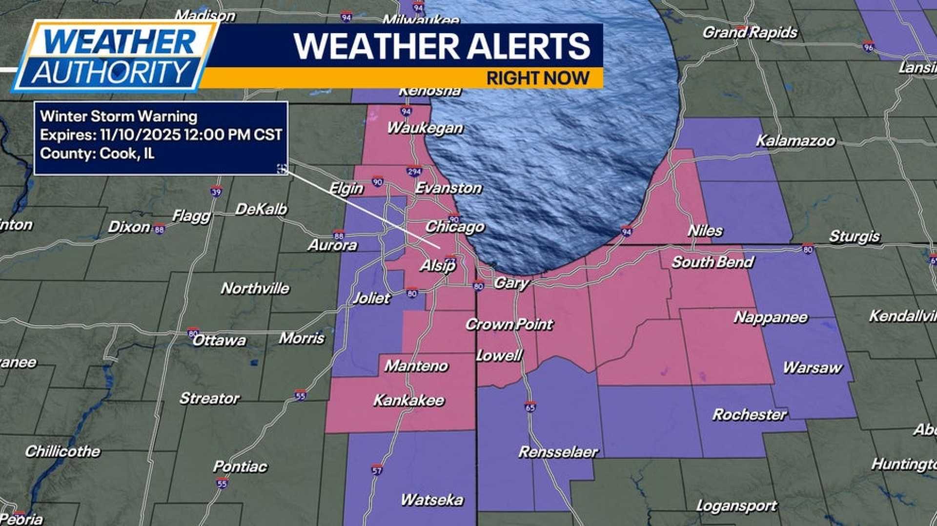 Chicago Winter Storm Snowfall Forecast