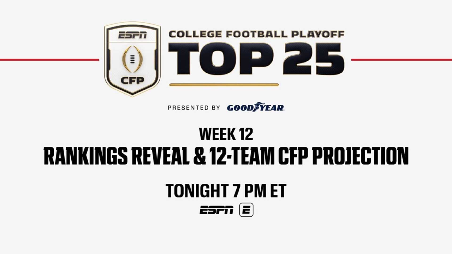 College Football Playoff Rankings Week 12