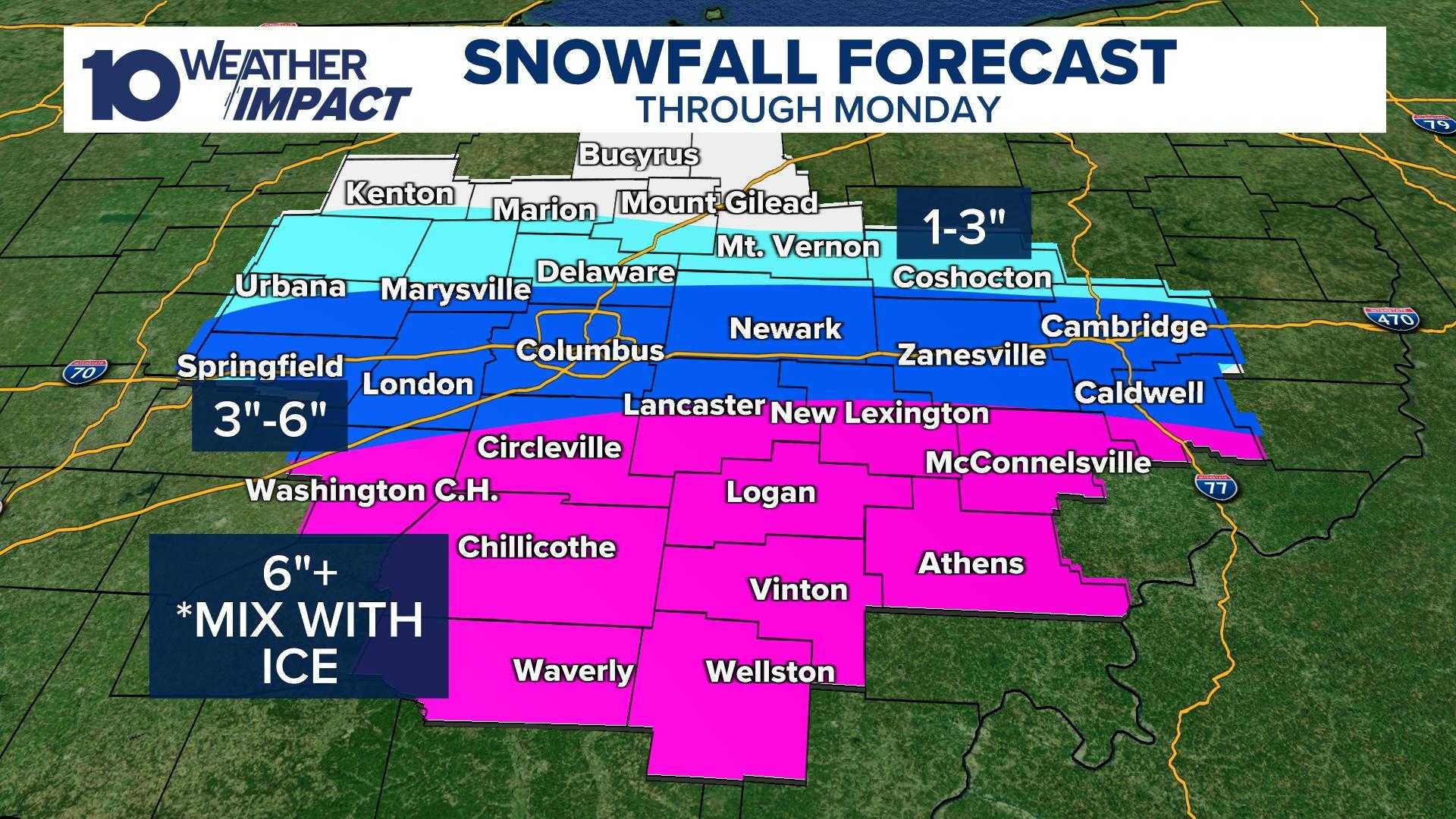 Columbus Ohio Winter Weather Snow Forecast