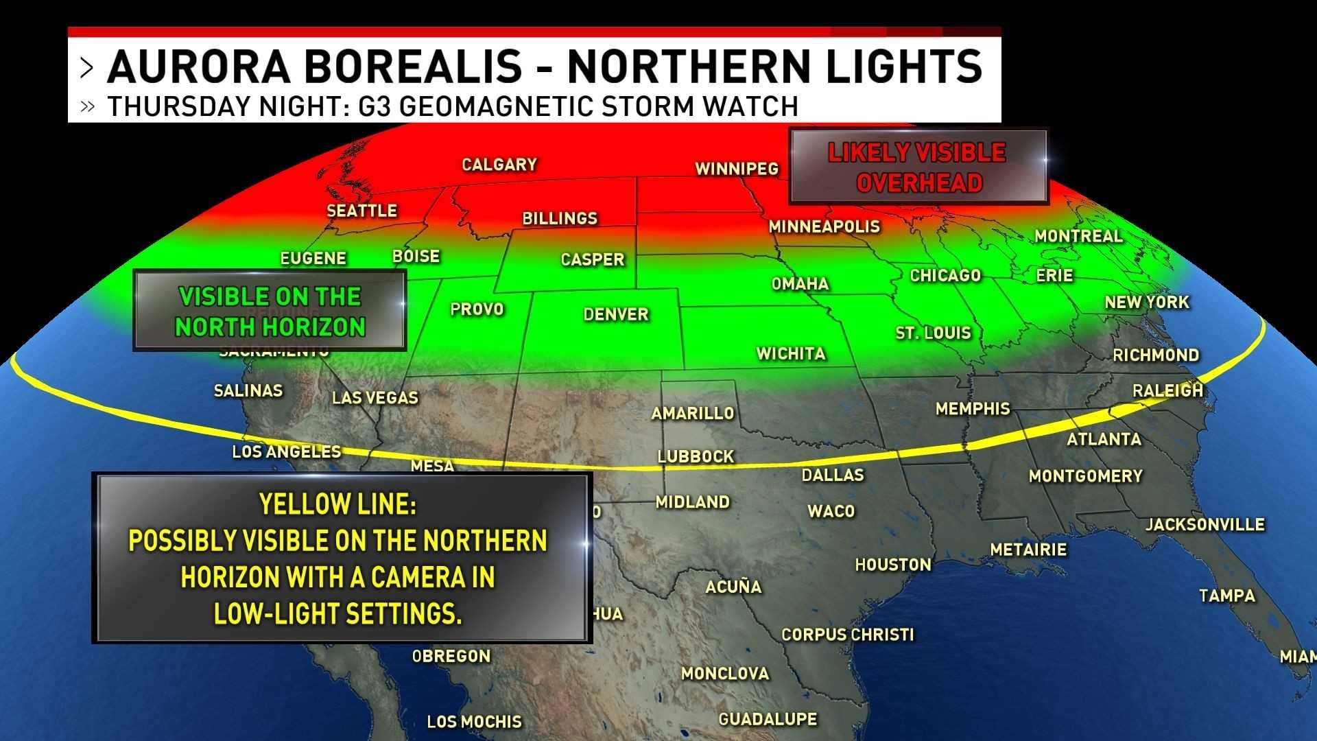G3 Geomagnetic Storm Northern Lights Forecast