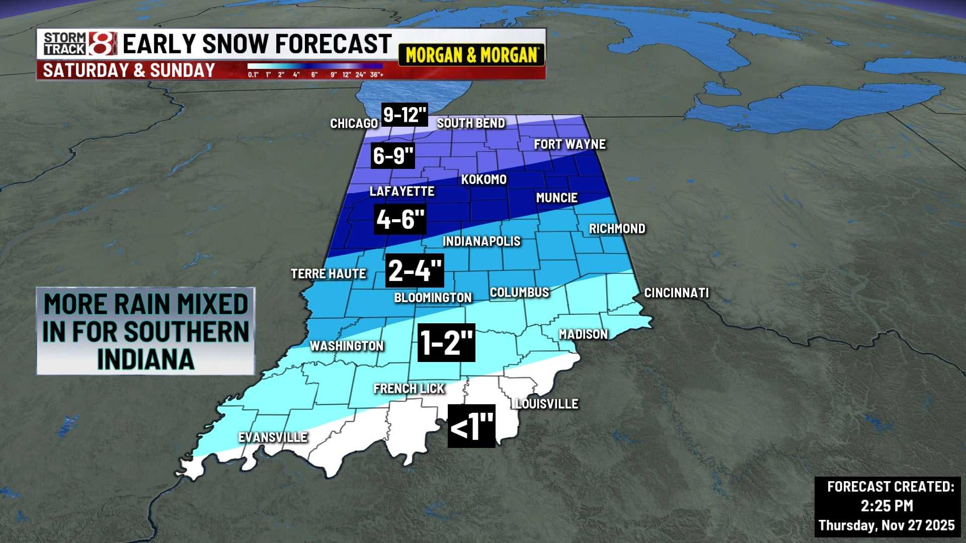 Indiana Winter Storm Snow Forecast