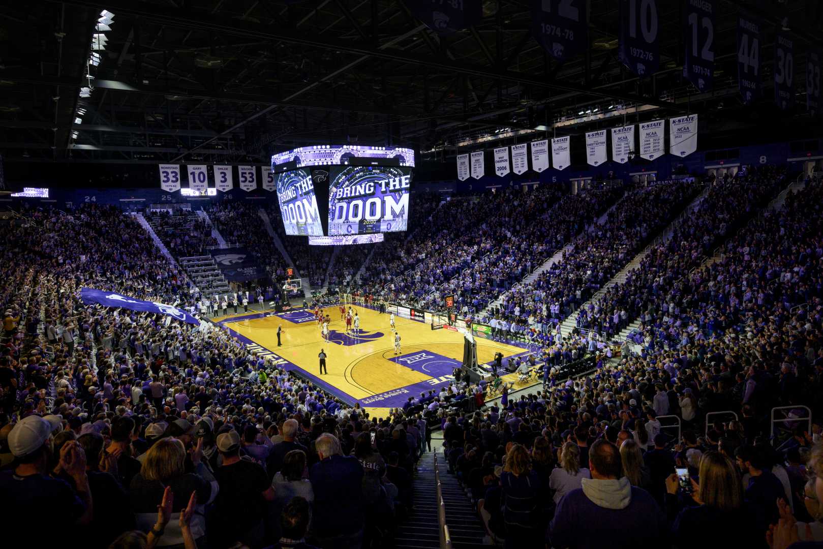 Kansas State Basketball Team At Bramlage Coliseum