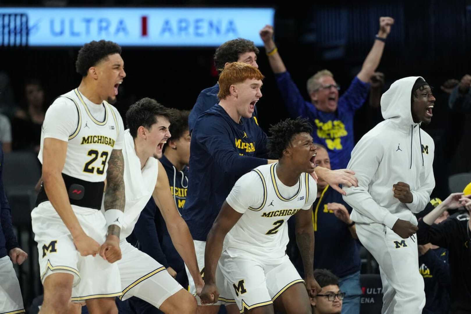 Michigan Basketball Team Celebrates Victory