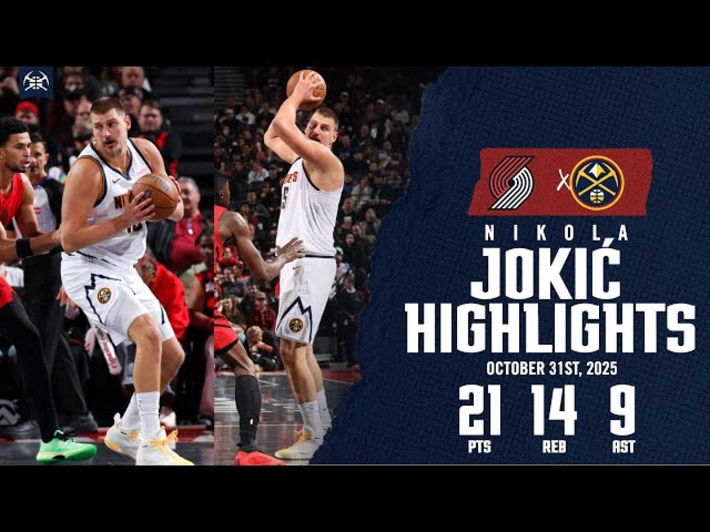 Nikola Jokic Blazers Game 2025