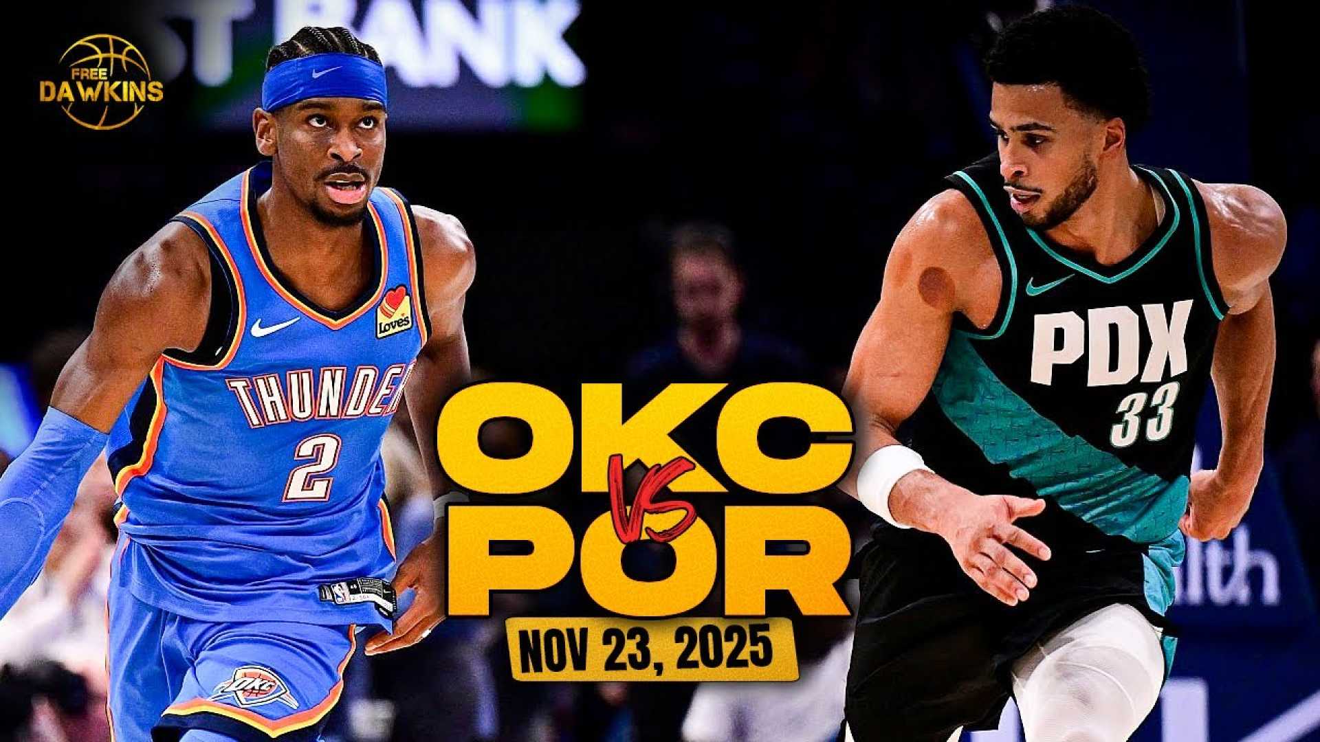 Oklahoma City Thunder Vs Portland Trail Blazers