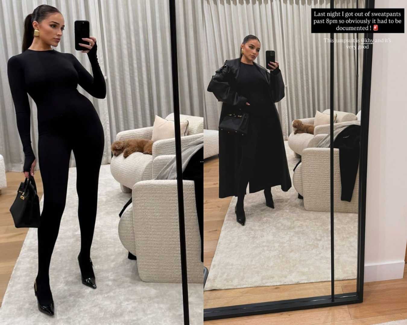 Olivia Culpo Black Jumpsuit Motherhood