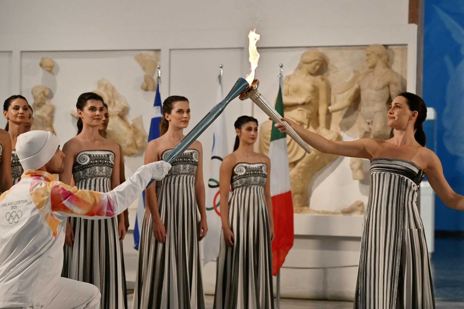 Olympic Flame Lighting Ceremony In Greece