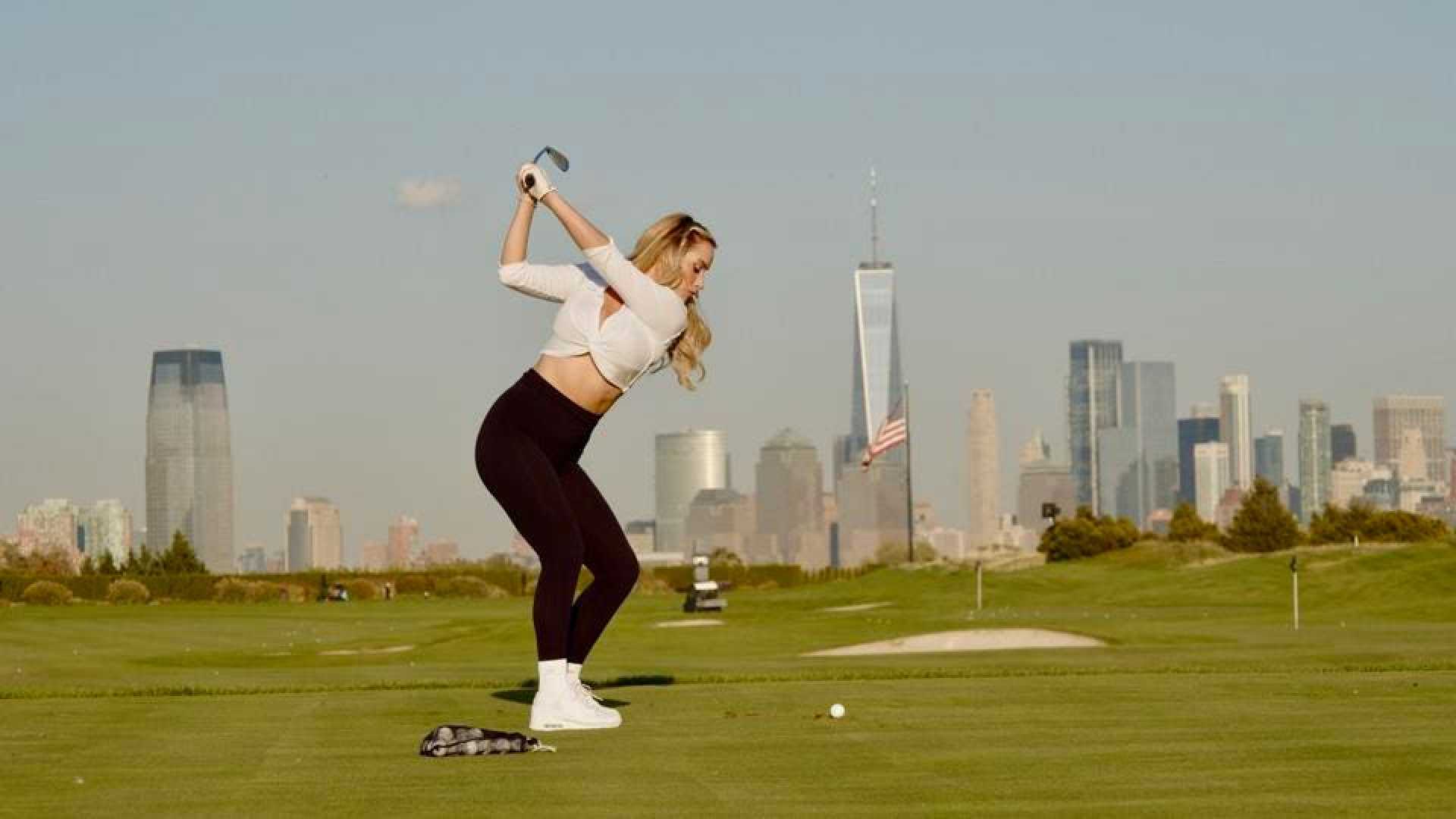 Paige Spiranac Fall Golf