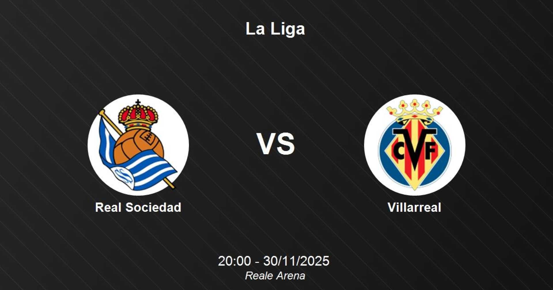 Real Sociedad Vs Villarreal La Liga Match
