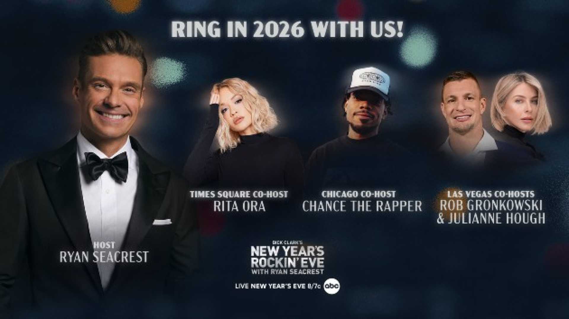 Ryan Seacrest Rita Ora Chance The Rapper New Year's Eve