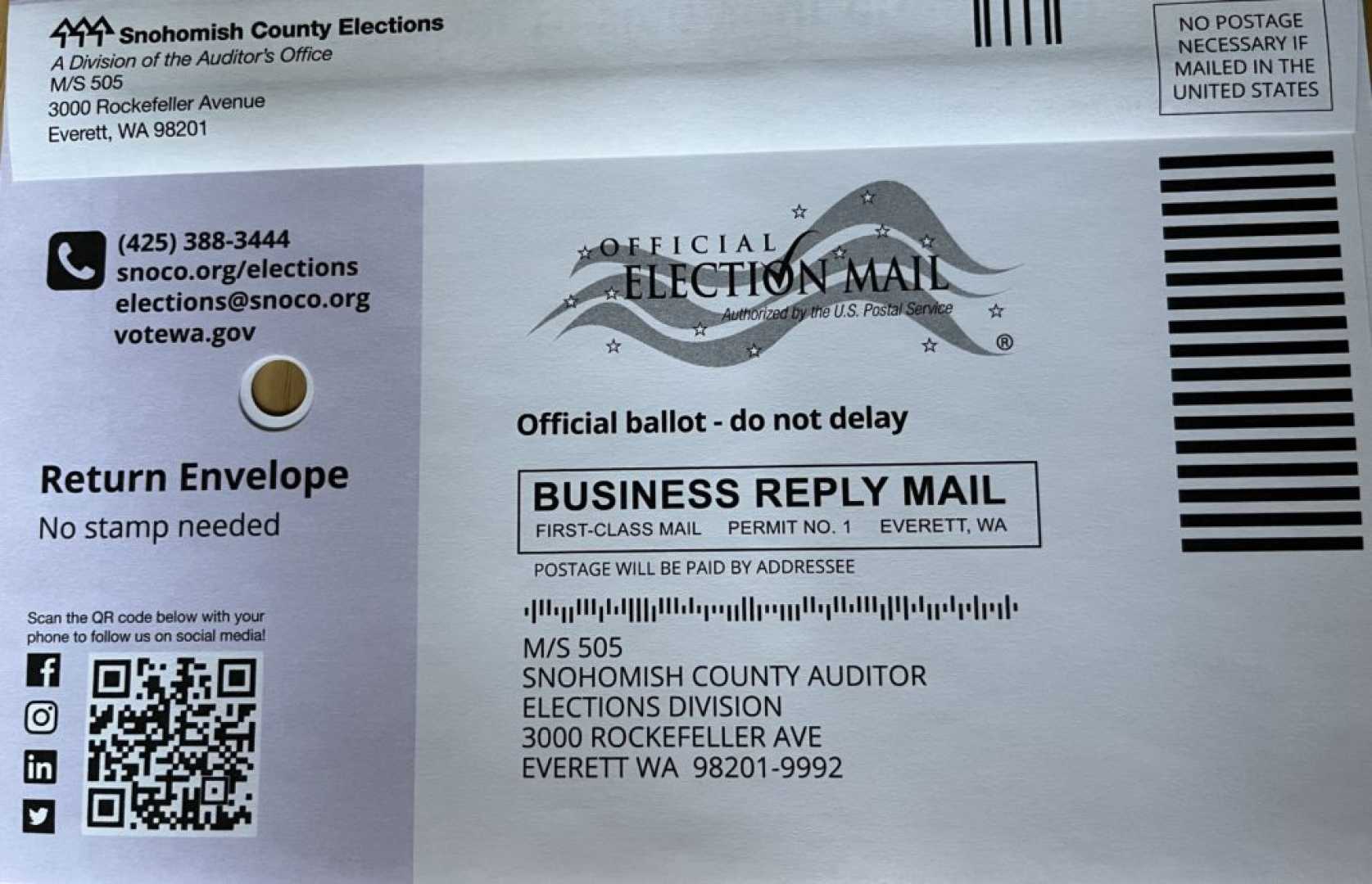 Snohomish County Local Election Ballot