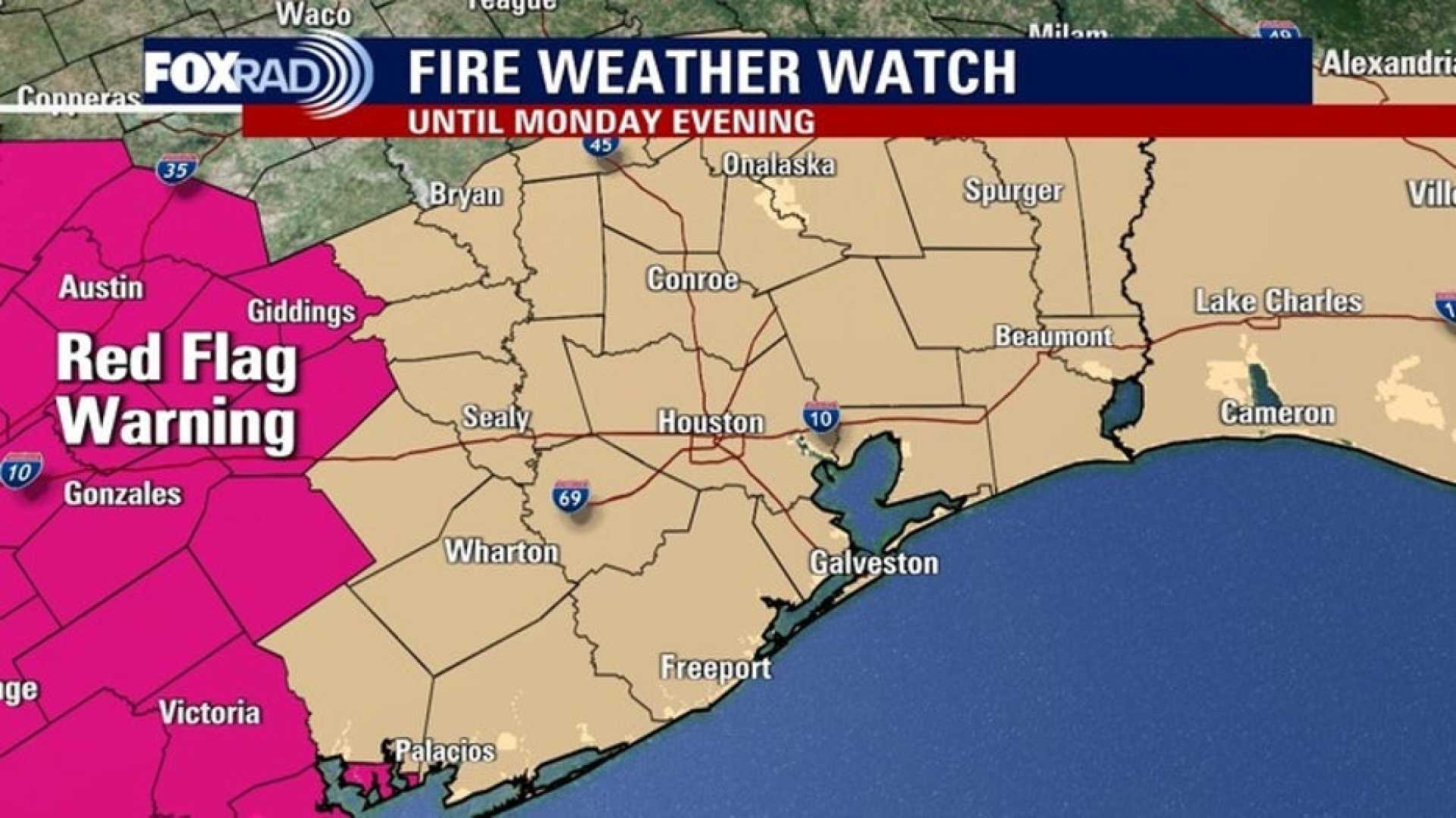 Southeast Texas Weather Cold Front Fire Danger