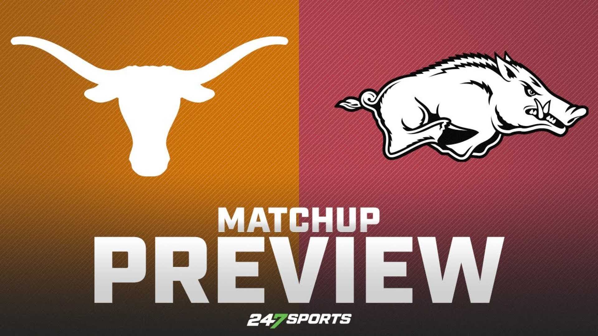 Texas Longhorns Football Team And Arkansas Matchup